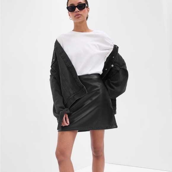 Vegan-Leather Mini Skirt - Picture 1 of 6